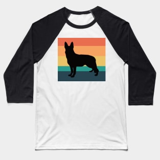 German Shepherd Dog Silhouette Vintage Sunset Baseball T-Shirt